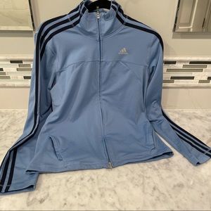 adidas blue zip up track jacket